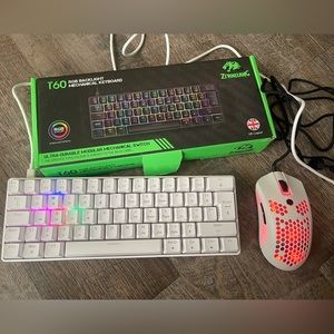 T60 RGB Backlight Mechanical Keyboard w/ Mouse 60% scale -see pictures & video